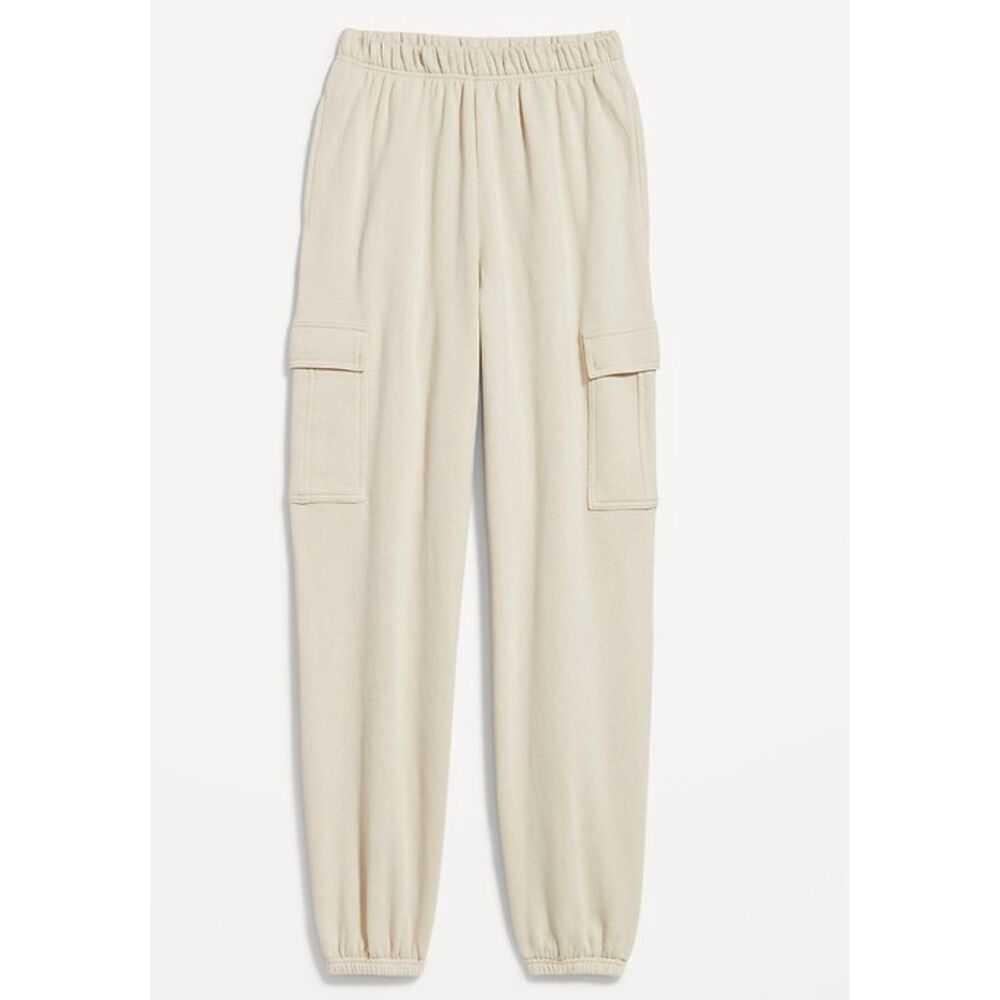 Abercrombie & Fitch Cargo Sweatpants | Medium in Cream
